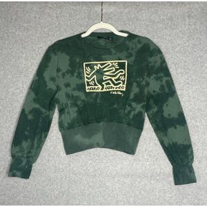 Keith Haring Green Tie Dye Sweatshirt Women's Large